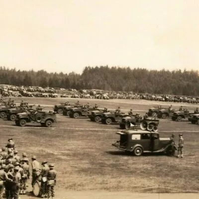 Loudspeaker Car Military Parade Jeep Soldiers Military RPPC Photo Postcard • $14.50