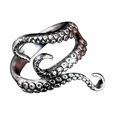 Kraken Octopus Tentacle Gothic Unisex Mythic Gaming Fantasy Ring Resizable UK • £4.49