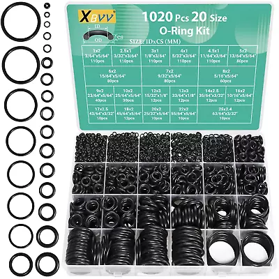 1020 Pcs O Ring Kit 20 Size Nitrile Rubber Oring Assortment Set For Car Auto Veh • $13.87