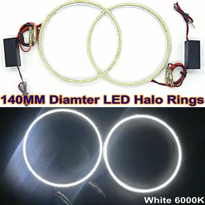 140MM Halo Rings LED Angel Eyes SMD Xenon White 7000K Daytime Running Light Ring • $21.25