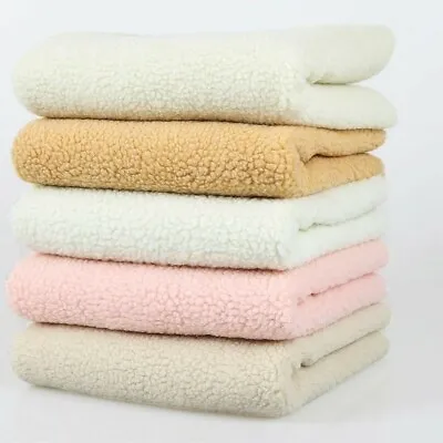 40x63  Faux Lamb Wool Fur Sherpa Fleece Fabric Lining DIY Cloth Flutty Warm Soft • £24.22