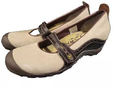 Merrell Plaza Bandeau Shoes Sz 9.5 Womens Leather Ortholite Dark Taupe Mary Jane • $29