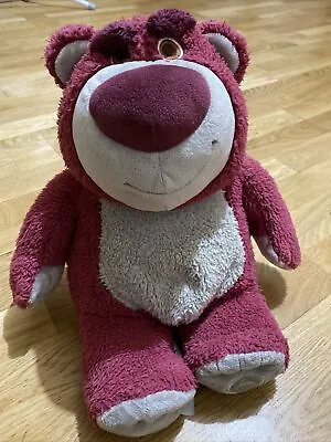 Disney Store Embroidered Logo Lotso Huggin Bear 15” Toy Story Strawberry Plush • £9.99