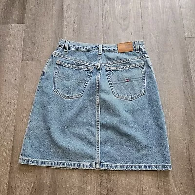 Tommy Hilfiger Y2K Womens Skirt 8 Blue Denim Jeans A-line Vintage NWT • £38.56
