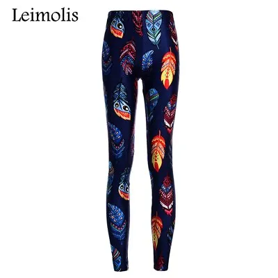 Ladies  3 D Printed Galaxy Aztec Feathers Gothic Plus Size Party Sport Leggings • £12.99