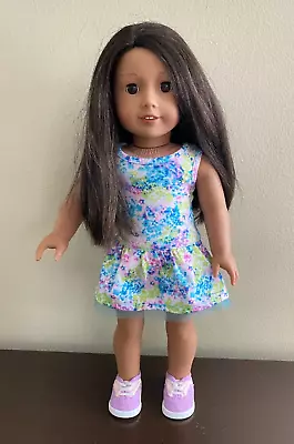 American Girl Truly Me #42 - 18  Doll Long BROWN Hair Eyes - Freckles - 2014 • $46.77