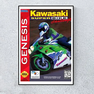 Kawasaki Super Bike Sega Mega Drive Genesis Retro Gaming A4 Poster Wall Art • £5.99
