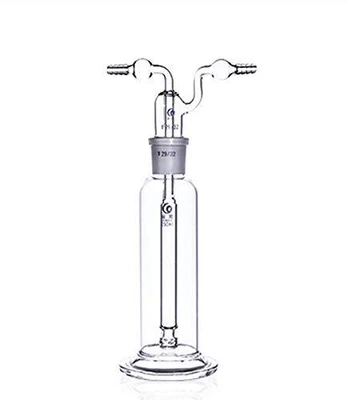 $61.32 • Buy Lab Gas Washing Bottle Glass 250ML Vacuum Trap With Two Bend Tubes 29/32 Join...