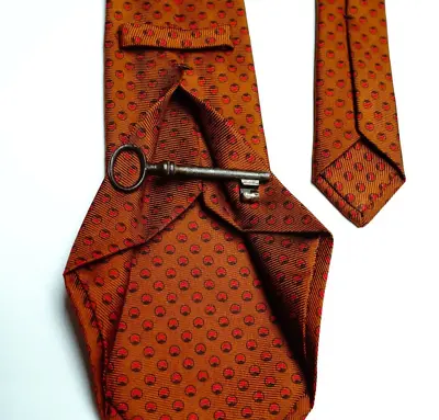 Handmade 7-fold KITON Neck Tie Orange Micropattern • $79