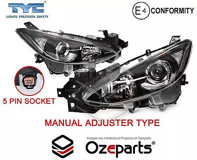 Set Pair LH+RH Head Light Lamp Halogen Manual Type For Mazda 3 BM 2013~2016 • $374