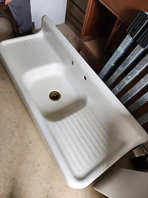 Cast Iron Kitchen Farm Sink High Back  Single Bowl Double Drainboard Original!!! • $1800