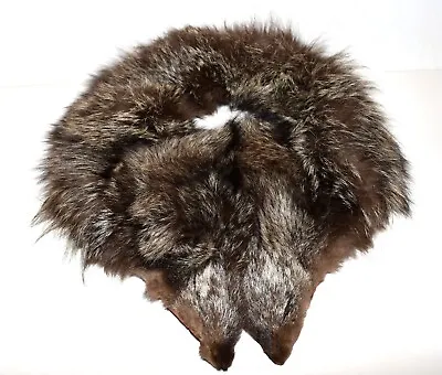 Vintage Silver Fox Fur Fluffy Tapered Collar Wrap Stole 50 In Long • $54.99