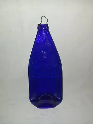Melted Gorgeous Blue Glass Bottle Spoon/Utensil Rest W/Hanger 12.5” • $12.99