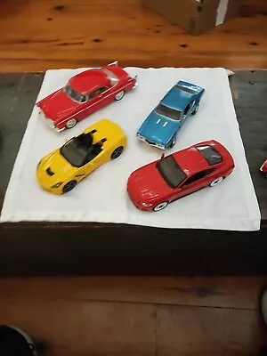 4 Car Lot Maisto 1:24 Scale Diecast  Corvette-Chrysler-Oldsmobile- Mustang • $35