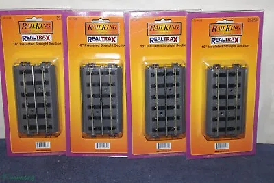 (4) MTH 40-1029 RealTrax 10  Insulated Straight Section- 8 Pieces Total MIB ** • $45