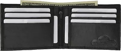 Marshal Genuine Lambskin Soft Leather Bifold Men's Wallet With Inner Zipper • $10.99