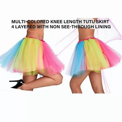 AU Women Teens Classic Elastic 4 Layers 80S Neon Tutu Tulle Ballet Skirt Party • $12.88