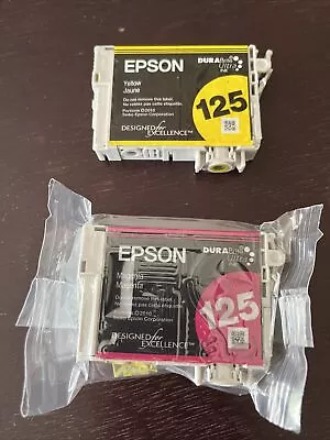 NEW Epson 125 Magenta (sealed) & Yellow Ink Cartridges (open But Unused) • $5.99