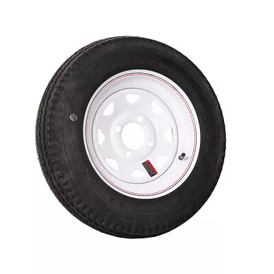 12  White Spoke Trailer Wheel 480/12 Tire Mounted (4x4) Bolt Circle • $83.50