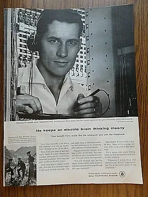 $2.25 • Buy 1957 Bell Telephone Ad Phone Man Byron Jensen Test Intricate Equipment