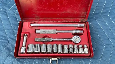 Vintage Husky USA NB 1/4” Drive Socket Set Made In USA SAE 15 Piece • $59.95