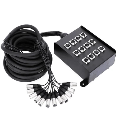 £79.99 • Buy UKDJ 10 Metre 12 Way Metal XLR Multicore Stage Box Snake Wall Mountable XLR 10m