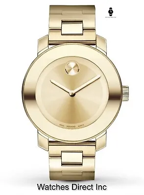 Brand New Movado Bold Women’s PVD Yellow Gold Stainless Steel 36mm Watch 3600085 • $499