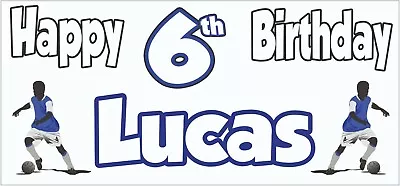 £6.95 • Buy Football Silhouette 6th Birthday Banner X2 Party Decorations Boys Son ANY NAME 