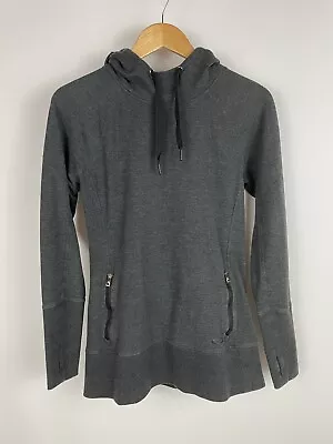 Oakley Funnel Neck Hoodie Mens Small Gray Thumb Hole Cuffs Zip Pockets Pullover • $25