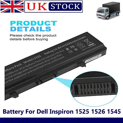 £13.99 • Buy Laptop Battery For Dell Inspiron 1525 1526 1545 14 1440 17 1750 GW240 14.8V NEW