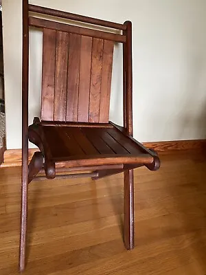ANTIQUE CLASSIC ALL WOOD FOLDING  CHAIR SLATTED BACK/SEAT 31”T Open Seat 17 5/8” • $129.96