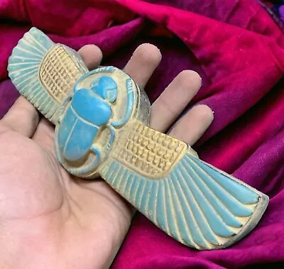 Winged Scarab Rare Ancient Egyptian Antiquities Stone Pharaonic Egypt Rare BC • $115