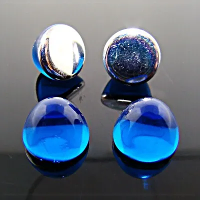 $3.74 • Buy 36 VINTAGE SAPPHIRE ACRYLIC 9mm. HIGH DOME ROUND CABOCHONS 7141