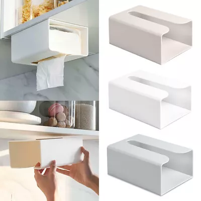 $18.86 • Buy Plastic Tissue Box Holder Wall Mounted Toilet Paper Storage Dispenser Case