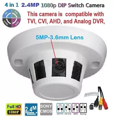 TVIAHD.CVI.analog 4in1 2.4MP 1080p 5MP Lens Motion Detector Styled Spy Camera • $20.68