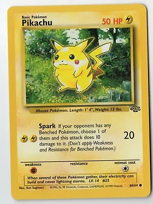 $4.43 • Buy Collectible Pikachu - Jungle Set - 60/64 - Collectible - Pokemon Card - NM-Mint 