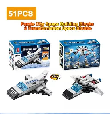 2 In 1 Transformation Building Block Toys SPACE SHUTTLE PLANE  Collect All 5! • $7