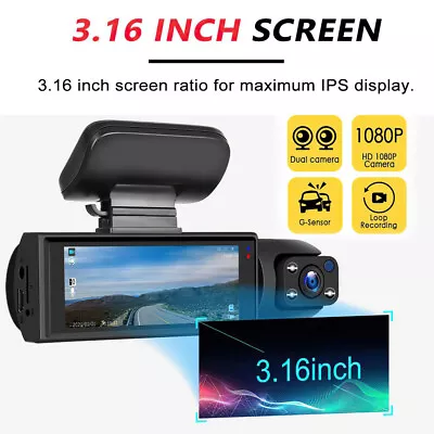 HD 1080P Car Dash Camera Video DVR Recorder Front & Inside Night Vision Dual Cam • $42.99