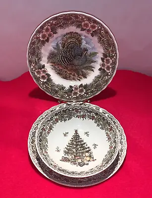 Queens Myott Factory Holiday Dinner - 3 Pieces Christmas And Thanksgiving • $20