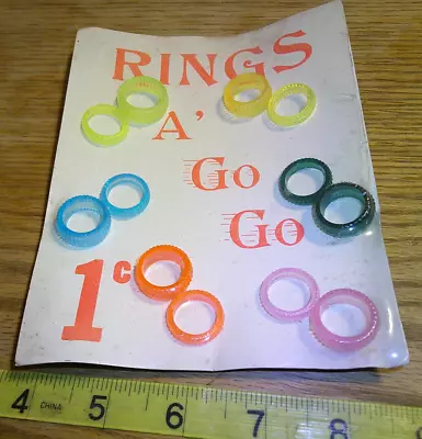 Original Vintage Display 1c Card Rings A' Go Go #jd468 • $25