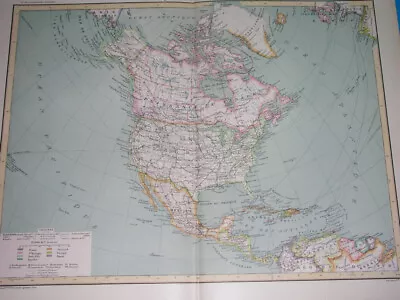 1898 Unusual Original Map Texas California Florida United States Canada Mexico • $27.49