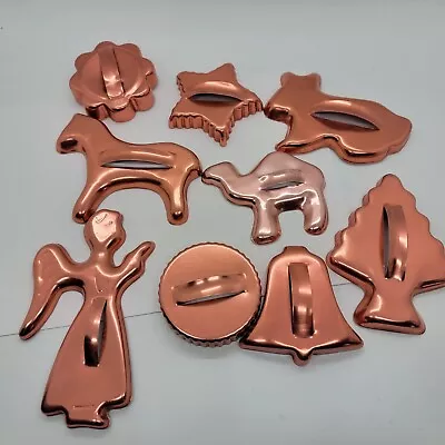 Vintage Mirro  Copper Aluminum Cookie Cutters Holiday Lot Of 9 • $12.99