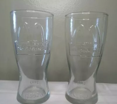 Set Of 2 Vintage 1992 McDonald's Clear Glass 16 Oz Glasses Cup Arches • $13