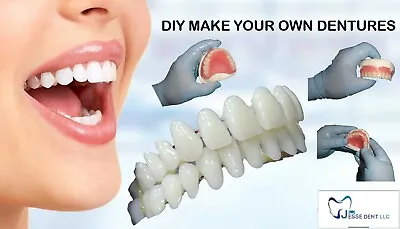 $75 • Buy DIY Denture Kit/Homemade Dentures Full Set Upper Lower Dentures