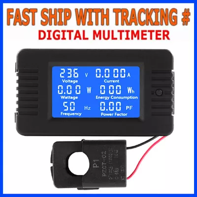 100A AC Meter Ammeter Volt Energy Voltage Power LCD Display Monitor Panel • $15.55