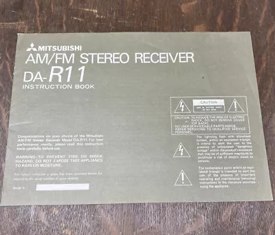 Mitsubishi DA-R11 Stereo Receiver Instruction Book/ Owners Manual *Original* • $14.99