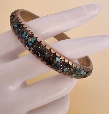 £4.99 • Buy Vintage  Bracelet Bangle India Gemstone Chips Silver Tone  Costume Jewellery