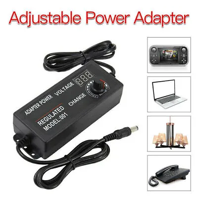 Adjustable AC/DC Power Supply Adapter Charger Variable Voltage 3V-24V Universal • $15.24