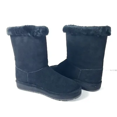 MICHAEL KORS  AK14G  SUEDE/SHEEP FUR LINED BOOT SIZE 8M Black • $65