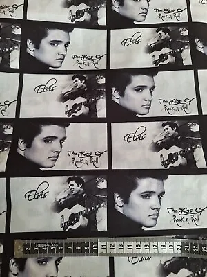 Elvis Presley Fabric Poly Cotton 1m X 1.4m ( Black & White) • $19.99
